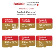 sandisk Micro Sd Card Extreme 32GB 64GB 128GB 256GB 512GB A2 รุ่นใหม่ SDXC Class u3 อ่าน 190Mb/S เขียน 130Mb/S* (SDSQXAA) ไมโครเอสดีการ์ด แซนดิส เมมโมรี่ แท็บเล็ต โทรศัพท์