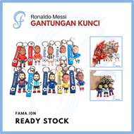 GANTUNGAN RONALDO MESSI Keychain Haaland Neymar GOAT PlayerKeychain
