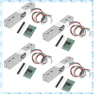 [R Q M U] Digital Load Cell Weight Sensor,4Sets 5KG Load Cell HX711 AD Weighit Amplifier Module Pres