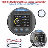 IP68 Waterproof Color Screen Coulometer DC8-80V 50A 100A 350A TR24 Battery Tester Capacity Voltage C