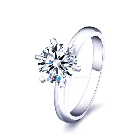 Tianyu Gems Solitaire Diamond Rings Silver 925 Women Round White 0.5ct/1ct/2ct/3ct H&A Cut Moissanit