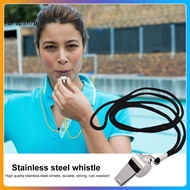 DRO_ Clear Voice Whistle Outdoor Activities Whistle Super Loud Stainless Steel Referee Whistle with Lanyard Lightweight Anti-rust Sports Training Whistle for Outdoor Use
