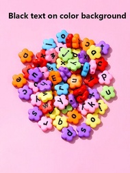 100 顆壓克力字母珠（26 個英文字母和星形符號）,彩色 Diy 間隔珠用於珠寶製作