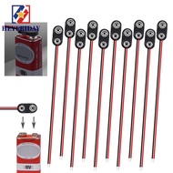 NOVAFLUX 10Pcs Battery Holder Clip, I / T Type Cable Snap on Battery Clip Connector, 9 Volt Battery 