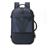 Backpacks 17 inch leather film with expandable capacity multi-layer computer bag fully open business