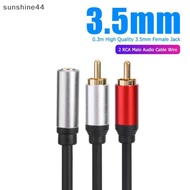 hin  1 Female To 2 Male RCA Y Splitter Adapter Cord Gold Plated Plug For Speaker Amplifier Sound System 0.25m Audio Cable nn