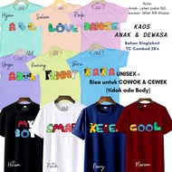 AM27 CUSTOM NAME with Alphabet Lore Letters - T-SHIRT for Children 1 year to Adult Jumbo 3-6H