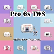 【Case Home】For Pro 6s TWS Case Earphone Case Cartoon Transparent Pattern Soft Silicone Casing
