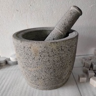 Mortar and pestle stone original Tulungagung stone 20cm marble
