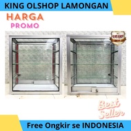 Etalase Rak Kaca Almini Mini kecil Display Warung Jajan Rokok Almini [LAMONGAN]