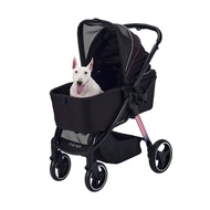 Ibiyaya รถเข็นสุนัข รถเข็นสัตว์เลี้ยง แบบ4ล้อ FS2102 Retro Luxe Pet Stroller รับน้ำหนักได้ 35 Kg.