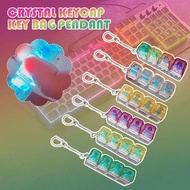 Glowing Pressure Sensitive Mechanical Keychain Stress Relief Button Anxiety Relief Full Transparent 