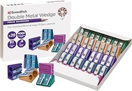 Swordfish 20 x Double Hole Pencil Sharpeners Coloured Metal Wedge 40382