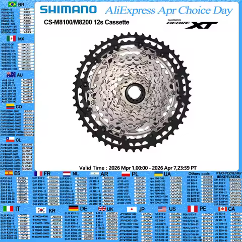 Shimano DEORE XT CS-M8100 M8200 Cassette 9-45T/10-45T/10-51T 12Speed For Mountain Bike Bicycle Part 