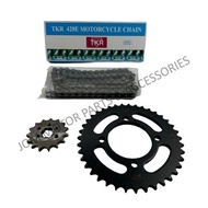 【TKR】428 (BLACK) YAMAHA LAGENDA115/SRL115 Motorcycle Sprocket & Chain Set