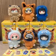 EAKI Naruto Shippuden Cute Beast Party Series Blind Box Sasuke Vinyl Cute Plush Blind Box Figure Pen