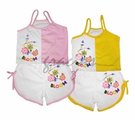 4pcs/2pairs Bloom 2 Tone Terno Spag Short fit to Baby Girls 0-12 months old