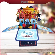 [PETSOLA] 3D FatherS Day Card Handmade with Message Note Happy Fathers Day Card