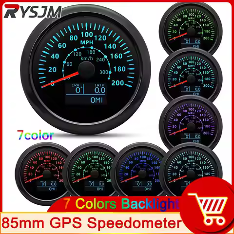 300 Km/h 120km/h 240km/h 80-200MPH 7 Colors 85mm GPS Speedometer for Car Boat Motorcycle ATV COG TRI