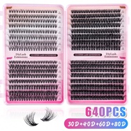 640pcs 608pcs D-Roll Personal Eyelashes, Suitable For Beginners To Make At Home, Thick, Fluffy, Uniq
