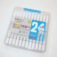 Changli art SketchTwin Marker Pen/Colors Alcohol Based Sketch Markers Pen Art 油性双头马克笔 (HP-6696) 24Co