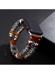 藝術手工金屬扣錶帶錶帶適用於Apple Watch,智能手錶