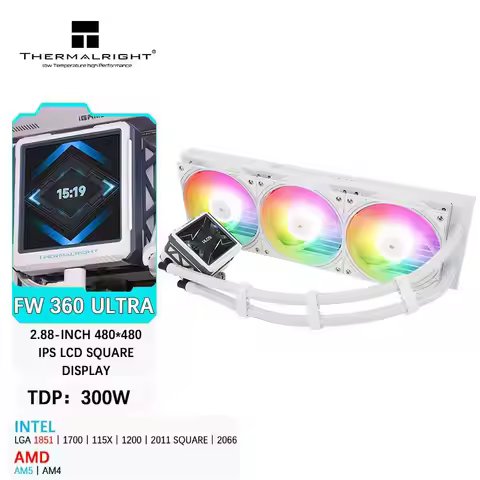 Thermalright FW 360 ULTRA All-in-one CPU Water cooling cooler 2.88" IPS LCD monitor Customizable the