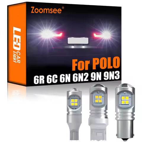 Zoomsee 2Pcs White Reverse LED For VW For POLO 6R 6C 9N 9N3 6N 6N1 6N2 1994-2017 Canbus Exterior Bac