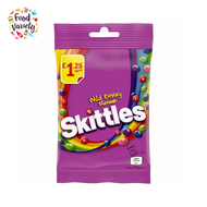 Skittles Chewy Sweets Wild Berry Fruit Flavoured Treat Bag Candy 109g สกิตเทิลส์ ชูวี่สวีท ลูกอมรสผลไม้ รสไวลด์เบอร์รี่