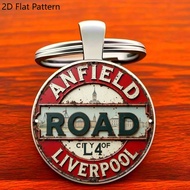 Vintage Liverpool Keychain: Anfield Road sign in zinc alloy. Durable collectible gift for fans birth