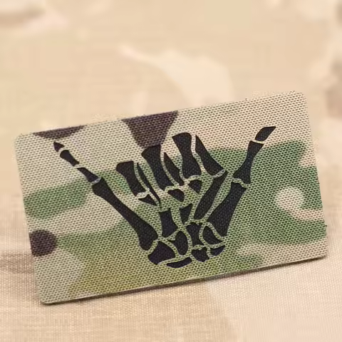 Navy Seal Skeleton Finger Tactical Patch 2 X 3.5 Inches
