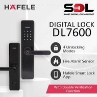 Hafele Digital Door Lock DL7600 | Fingerprint | Card | Password | Key | Fire Alarm | Installation | 3 Years Warranty