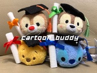 Disney Tsum Tsum 迪士尼 畢業公仔 畢業 pooh stitch chip and dale