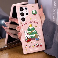 Cute Christmas Miffy Rabbit Soft Wheat Straw TPU Phone Case for Samsung S26 Ultra S25 Ultra S24U S25