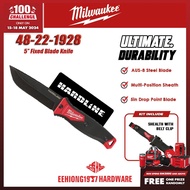 MILWAUKEE 48-22-1928 5" HARDLINE Fixed Blade Knife Include Sheath With Belt Clip AUS-8 Steel 48221928