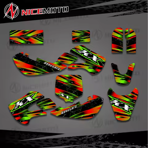For Kawasaki KX65 2000-2015 KLX110 KLX 110 2000-2009 Motorcycle Fairing Graphics Background Decals S