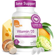 Zahler Vitamin D3 3000IU, Suplemen Vitamin D3 3,000 IU, Diperakui Kosher (250 Softgels)