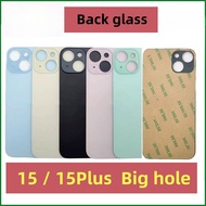 For 15 15Plus Back Glass Back Cover Glass Fast Replacement High Quality Housing Battery Cover Big Ho