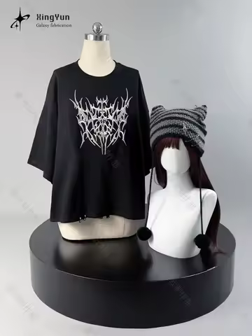 in Stock FF14 Tshirt Final Fantasy XIV Tshirt Cosplay Costume Hat