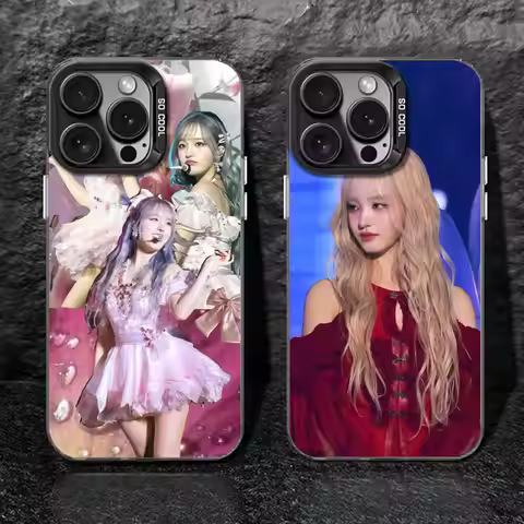Korean singer I-IVE liz beautiful Phone Case black IMD Colorful Silver Suitable case for iPhone 16 1