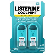 Listerine Pocket Mist 2x7.7ml Oral Spray Bad Breath Removal Cool Mint Spray Portable Blue
