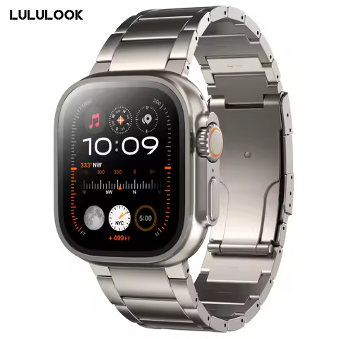 LULULOOK Titanium Watch Band For Apple Watch Ultra 3 2 Band 49 46 45 44mm,Titanium Band for iWatch U