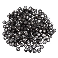 Manik DTY Borong Manik Longgar Akrilik 4*7mm Manik Huruf Latar Belakang Hitam Manik Plastik Huruf Pu
