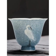 Xuanzhishanfang Hand-Painted Egret Bird Cup Underglaze Multicolored Jingdezhen Ceramic Master Cup Ne