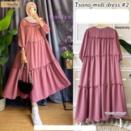 Tsana Midi Dress Dress Muslim Wanita 2021 Baju Muslim Wanita Kekinian