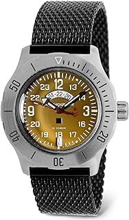 VOSTOK | Komandirskie K-35 Commander Automatic Self-Winding Russian Military Wrist Watch | 24 Hr Day-Night Indicator | WR 100m | Model 350754 | Fashion | Business | Casual Men's Watches