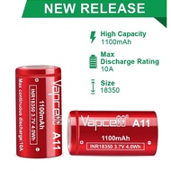 Vapcell A11 18350 1100mah 10A High Drain 3.7V Li-ion Rechargeable Battery
