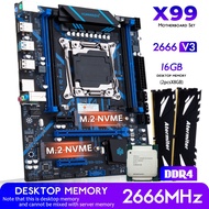 `HUANANZHI X99 QD4 X99 Motherboard with combo kit set XEON E5 2666 V3 16GB 2666MHz  (2*8G) DDR4 Desk