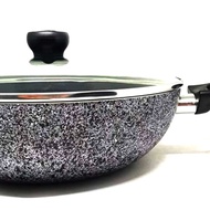 NEW DEALS KB - Maxim neostone wok 30cm + glass lid Neostone Sauce Pan 18cm + Glass lid Pan Frying Pa