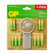 超霸 - GP 特強鹼性 Ultra 2A+3A 電池24粒咭裝(各12粒)送便攜電風扇 | LR6/UM3/AM3 1.5V | LR03/UM4/AM4 1.5V | 電芯 |